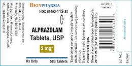 Alprazolam Tab 2mg, 500 Bottle (C4)