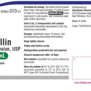 Amoxicillin Suspension 400mg/5mL, 50mL