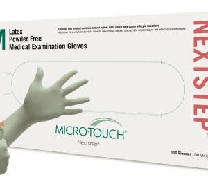 Ansell Micro-Touch Nextstep Powder Free Latex Gloves With Aloe, Non-Sterile, Box of 100, Large # 3203