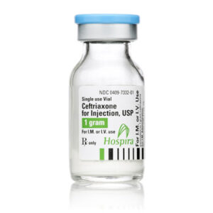 Ceftriaxone for Injection, USP Ceftriaxone Sodium 1 Gram / 15 mL Injection Single Use Vial 15 mL # 00409733201