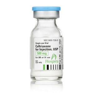 Ceftriaxone for Injection, USP Ceftriaxone Sodium 500 mg / 15 mL Injection Single Use Vial 15 mL # 00409733801