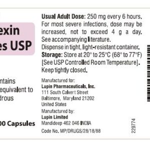 Cephalexin 500mg Bottle 100