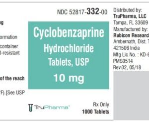 Cyclobenzaprine Tablet 10mg 1000 Bottle NDC 52817033200