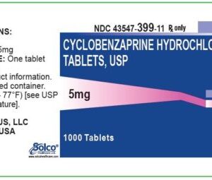Cyclobenzaprine Tablet 5mg 100 Bottle NDC 43547039910