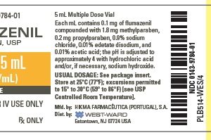 Flumazenil Injection 0.5mg, 10 x 5mL NDC # 00143-9784-10