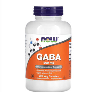 NOW GABA 500MG, 200 VEG CAPSULES