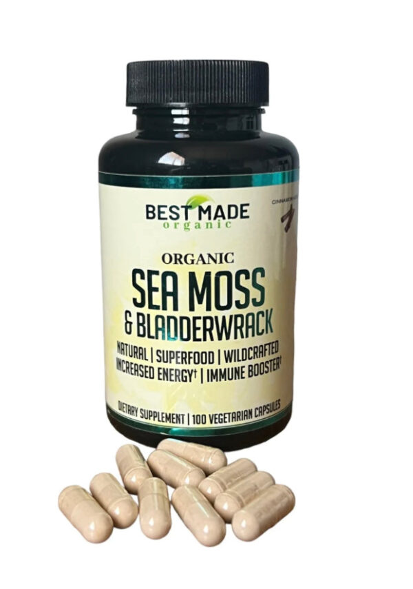 BEST MADE ORGANIC SEA MOSS & BLADDERWRACK, 100 CAPSULES