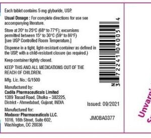 Glyburide Tablet 5mg 100 Bottle