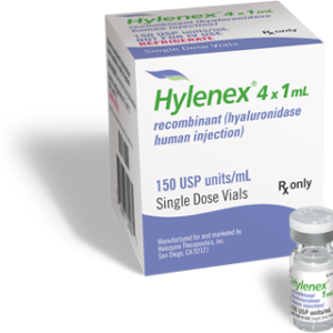Hylenex Package: Hylenex Hyaluronidase, Human Recombinant, Preservative Free 150 Unit / mL Injection Single Dose Vial Box of 4 x 1 mL