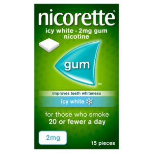NICORETTE ICY WHITE 2MG GUM NICOTINE, 15 PCS