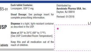 Lorazepam 2mg Tablets CIV 100 Per Bottle # 13107008501