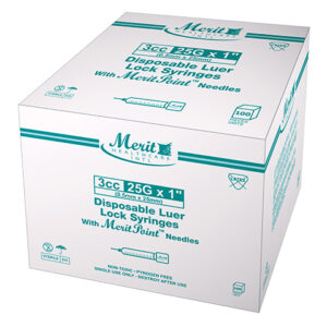 3mL 25G x 1?, 3cc Syringe, 25G x 1?, Box/100 Luer Lock # 044327777