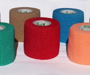 Cohesive Bandage: Allschoolabsflex Latex Free, Assorted Colors (red, orange, teal, blue, brown) 2? x 5 Yards # CB2540 40/Box