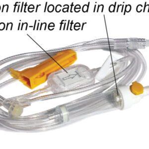 IV Set, with 0.22 Micron In Line Filter, 20 drops/mL, Y-Site, Non-DEHP, Latex-Free, Vented Spike IV Administration Set Each