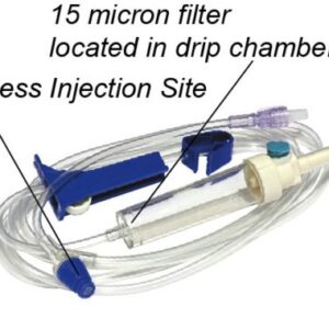 IV Set, 15 Micron Filter, 85?, 60 drops/mL, Needle Free Y-Site, Non-DEHP, Latex-Free, Vented Spike MEDIGRATIVE 006 Box 50 # M006