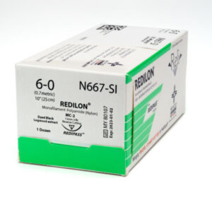 6-0 Black Nylon Sutures, 12/Box # N667-SI(#1698G)