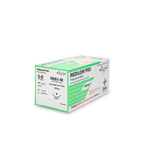 5-0 Black Nylon Monofilament Suture 18?, FS-2 Needle, 3/8 Circle Reverse Cut 19MM, 12/Box #N661-M