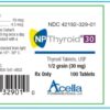 NP Thyroid 30 mg (1/2 grain) 100 Tablets Per Bottle NDC # 42192-329-01