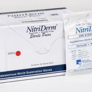 NitriDerm Nitrile Sterile Exam Gloves Blue Not Chemo Approved LARGE