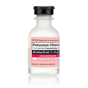 Potassium Chloride Concentrate, Preservative Free 2 mEq / mL Intravenous Injection Single Dose Vial 20 mL EACH/SINGLE VIAL # 00409-6653-05