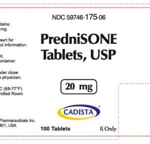 Prednisone 20 mg Tablet Bottle 100 Tablets