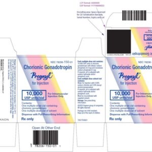 Pregnyl Human Chorionic Gonadotropin 10,000 USP Units Injection Multiple-Dose Vial 10 mL 78206015001
