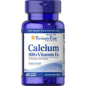Puritans Pride Calcium 600Mg + Vitamin D Caplets 60?S