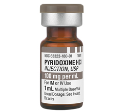 Pyridoxine Hydrochloride Injection, USP 100 mg / mL Intramuscular or Intravenous Injection Single Dose Vial 1 mL