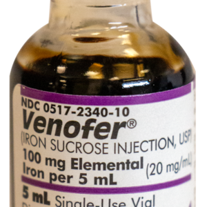 Venofer Iron Preparation Iron Sucrose Complex 20 mg / mL Intravenous Injection Single Dose Vial 5 mL Each # 00517234010