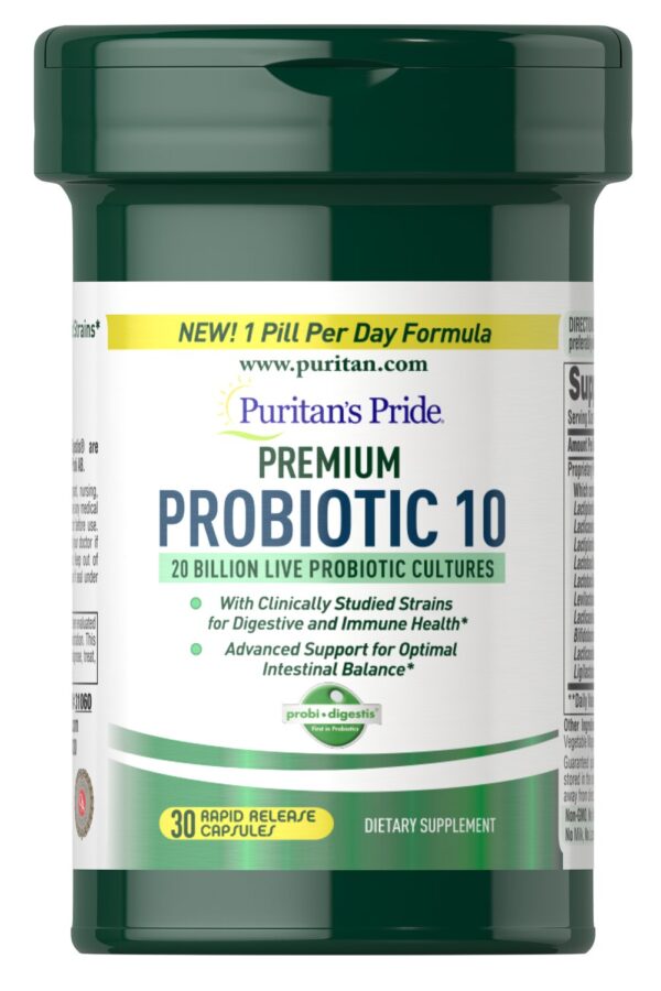 PURITAN?S PRIDE PREMIUM PROBIOTIC 10, 30 CAPSULES