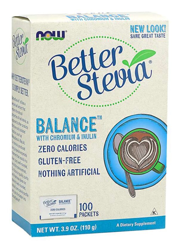 NOW BETTER STEVIA BALANCE WITH CHROMIUM & INULIN PACKETS