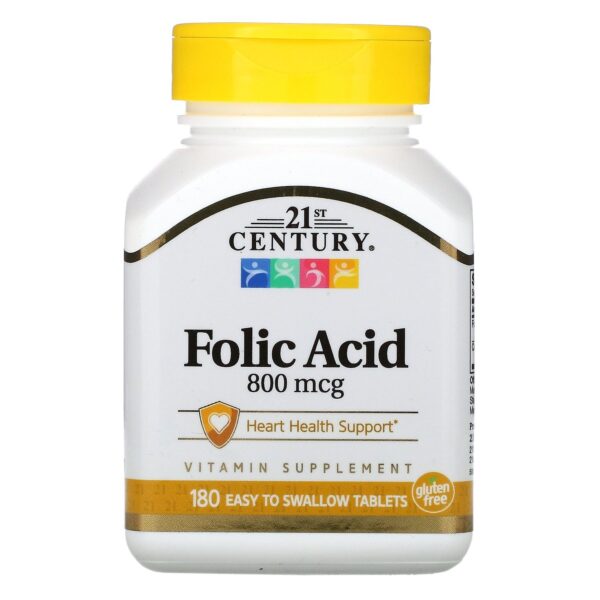 21ST CENTURY FOLIC ACID 800MCG, 180 TABLETS