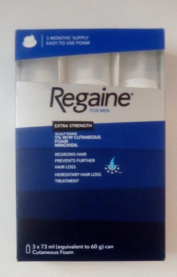 REGAINE FOR MEN EXTRA STRENGTH SCALP FOAM TRIPLE PACK 3 x 73ML