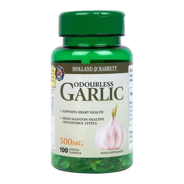 HOLLAND & BARRETT ODOURLESS GARLIC 500MG, 100 SOFTGEL CAPSULES