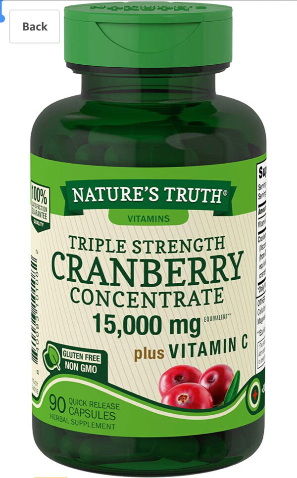 NATURE?S TRUTH CRANBERRY CONCENTRATE 15000MG PLUS, 90 COUNT