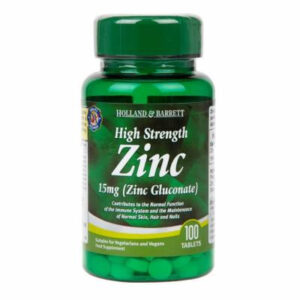 HOLLAND & BARRETT HIGH STRENGTH ZINC 15MG, 100 TABLETS
