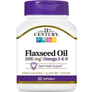 21ST CENTURY FLAXSEED OIL 1000MG, 60 SOFTGELS