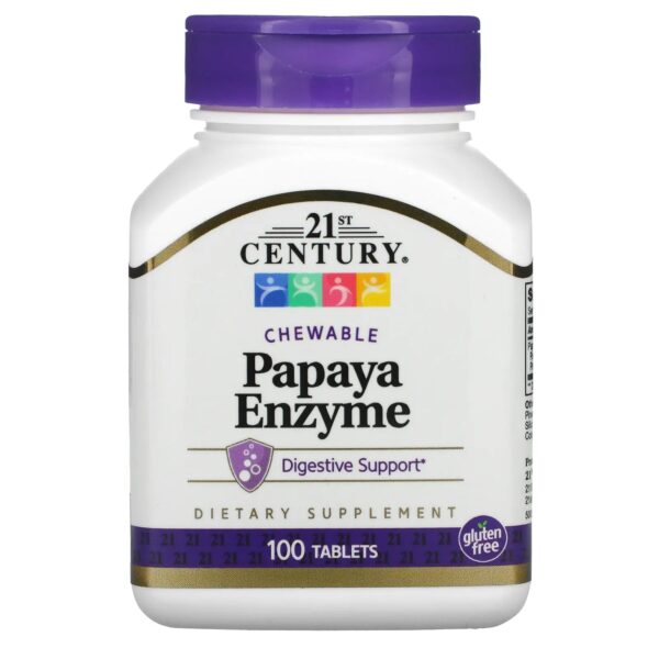 21ST CENTURY PAPAYA ENZYME, 100 TABLETS