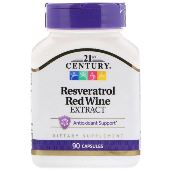 21ST CENTURY RESVERATROL RED WINE EXTRACT, 90 CAPSULES