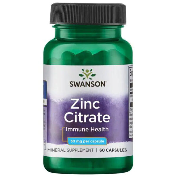 SWANSON ZINC (CITRATE) 30MG, 60 CAPSULES