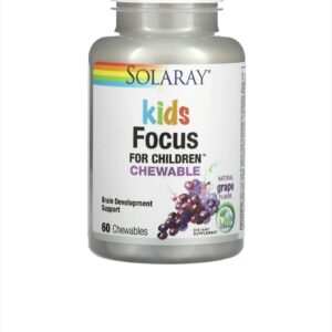 SOLARAY FOCUS FOR CHILDREN, 60 CHEWABLES, GRAPE FLAVOUR