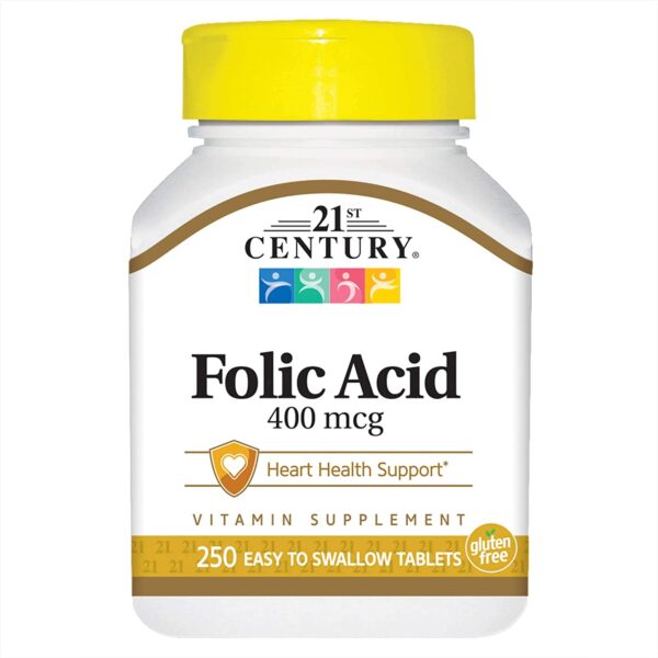 21ST CENTURY FOLIC ACID 400MCG, 250 EASY TO SWALLOW TABLETS