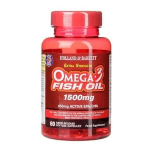 HOLLAND & BARRETT EXTRA STRENGTH OMEGA-3 FISH OIL 1500MG, 60 SOFTGEL CAPSULES