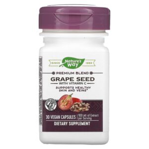 NATURE?S WAY GRAPE SEED WITH VITAMIN C, 30 VEGAN CAPSULES