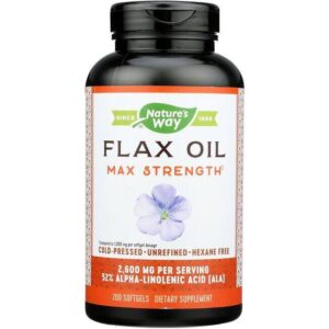 NATURE?S WAY FLAX OIL MAX STRENGTH 1300MG, 200 SOFTGELS