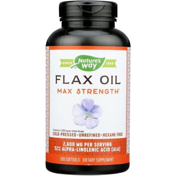 NATURE?S WAY FLAX OIL MAX STRENGTH 1300MG, 200 SOFTGELS