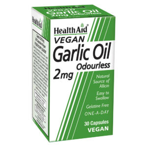 HEALTHAID GARLIC OIL ODOURLESS 2MG, 30 CAPSULES
