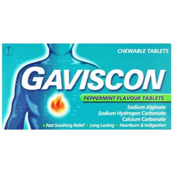 GAVISCON PEPPERMINT FLAVOUR TABLETS