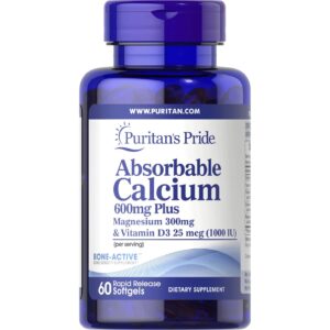 PURITAN?S PRIDE ABSORBABLE CALCIUM, 60 SOFTGELS