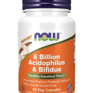 NOW 8 BILLION ACIDOPHILUS & BIFIDUS, 60 CAPSULES